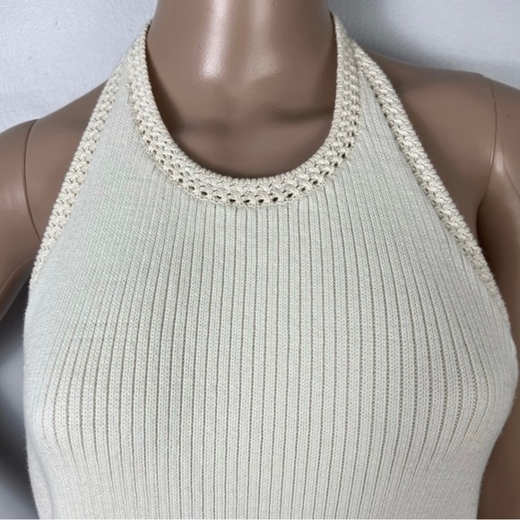 NEW RAG & BONE REVOLVE IVORY RIBBED HALTER TOP - Picture 3 of 10